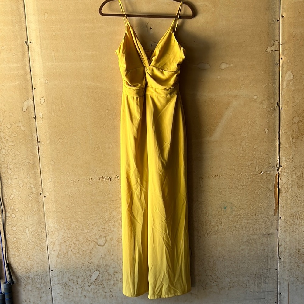 J.O.A. Mustard Yellow Sleeveless Jumpsuit